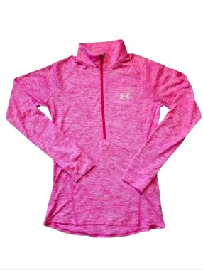 Under Armour XS HeatGear Pink 1/4 Zip Performance Pullover Extra Small